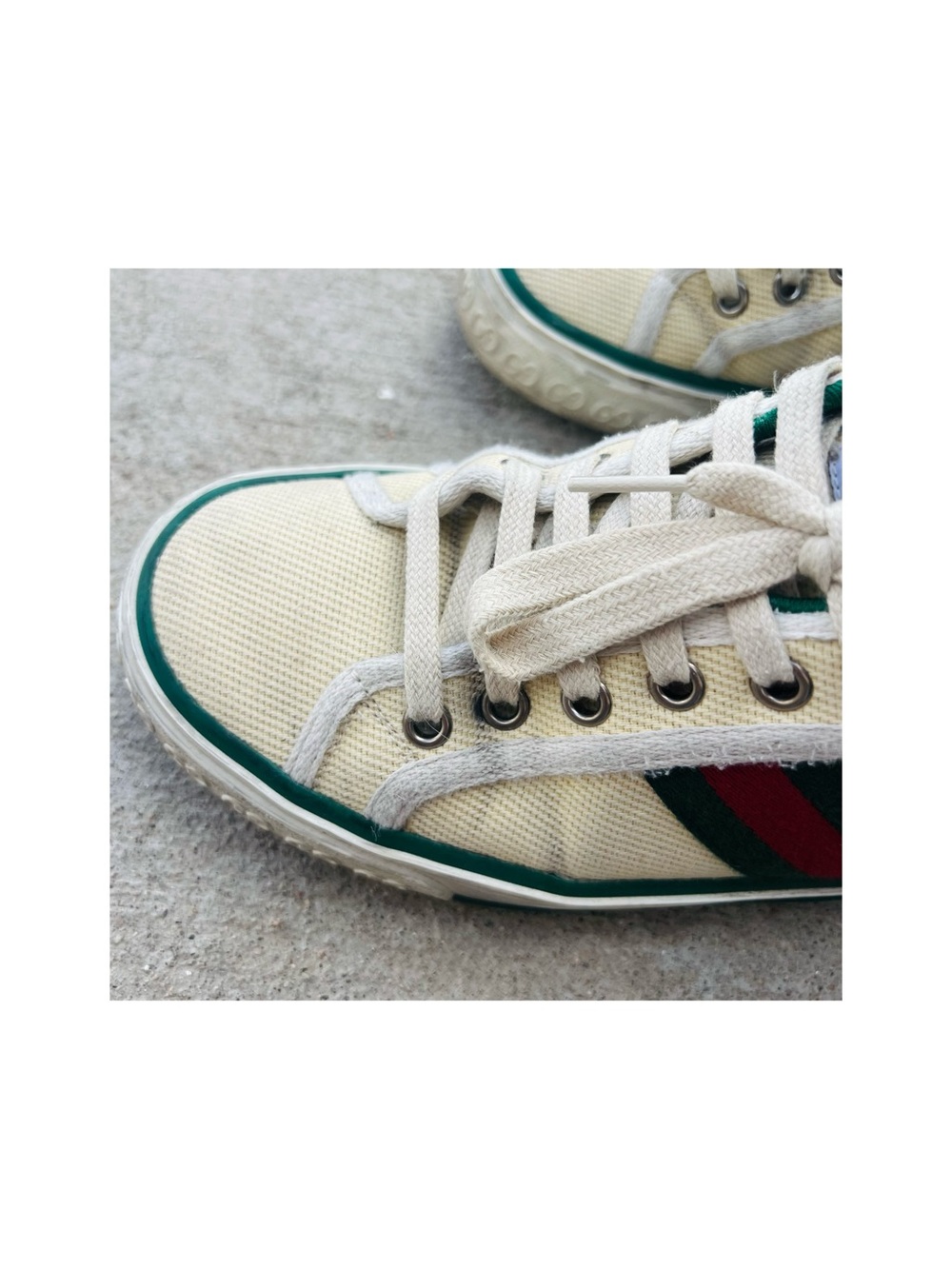 Gucci Tennis 1977 Sneakers in Cream Cotton Women Size 37+ US 7-7.5 - Picture 7 of 11